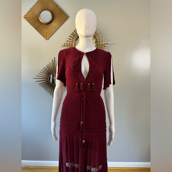 Lulu's Burgundy Maxi Dress - Picture 3 of 16